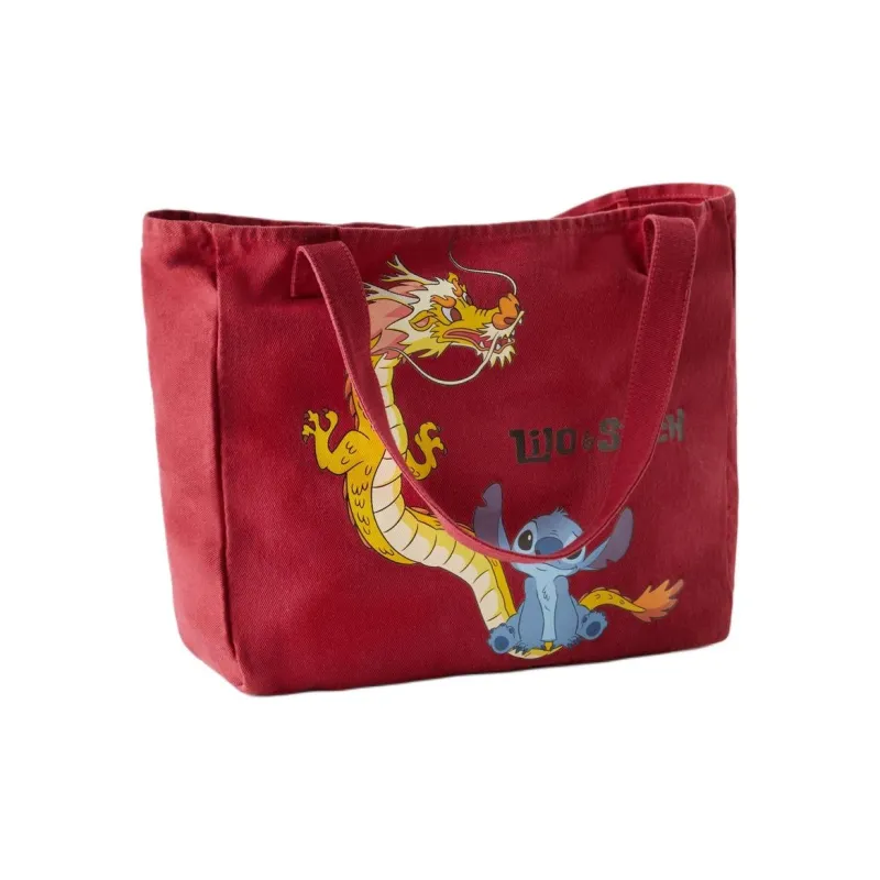 ZARA Cotton Tote Bag Shopping Bag Shoulder Bag Handbag Regular Unisex Red-1