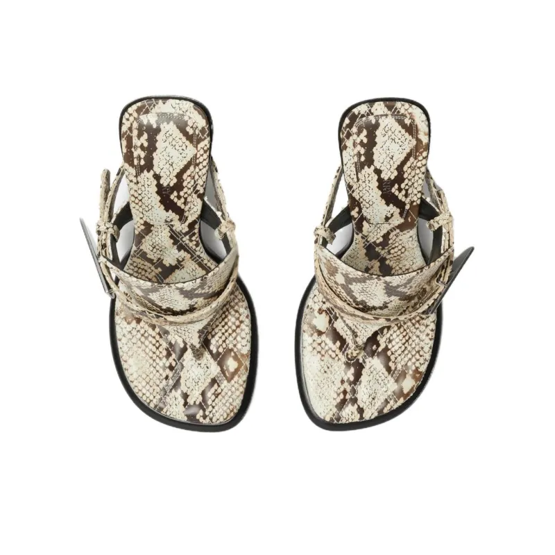 Burberry Slip-Resistant Flip Flops Women's White Brown-4