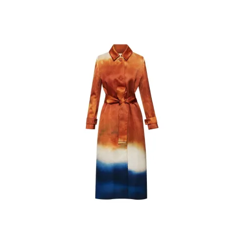 OSCAR DE LA RENTA Abstract-print Silk-satin Trench Coat