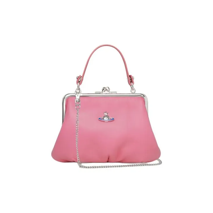 Vivienne Westwood Granny Frame Nappa Leather Handbag Wallet Women's Pink-3