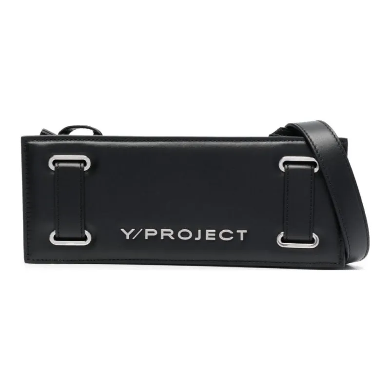 YProject Cow Leather Handbag Shoulder Bag Mini Women's Black-1