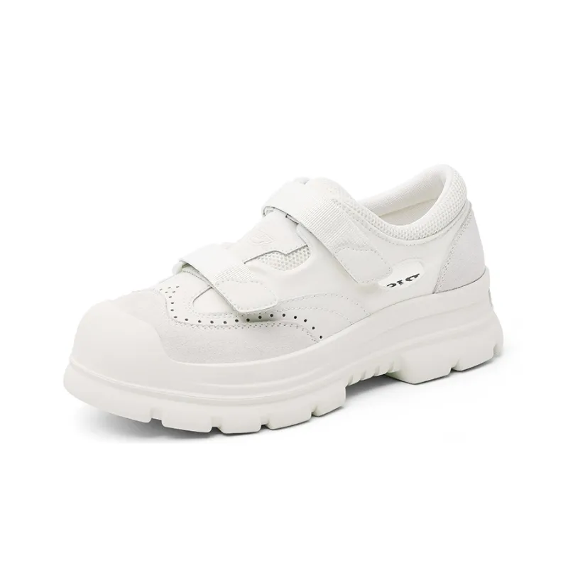 Dickies Patchwork Collection Fashion Minimalist Style Design Themed Thick Sole Skateboard Shoes Women's Beige-1