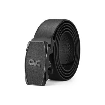 ROBERTA DI CAMERINO Top Grain Cow Leather, Plain Weave Steel Buckle Leather Belts Men's Black 3.5cm