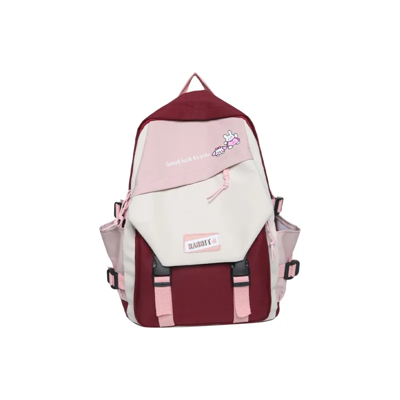 FAMAN Nylon Backpack Regular Women's Black/Red/Green/Blue-0