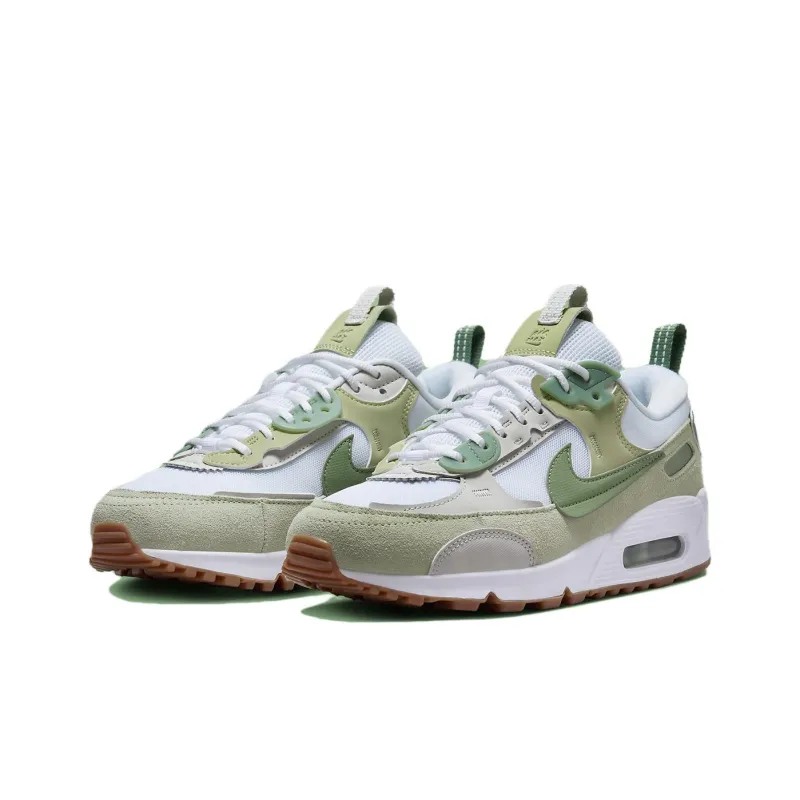 Nike Air Max 90 Futura White Olive Aura Gum Medium Brown Oil Green Women's-2