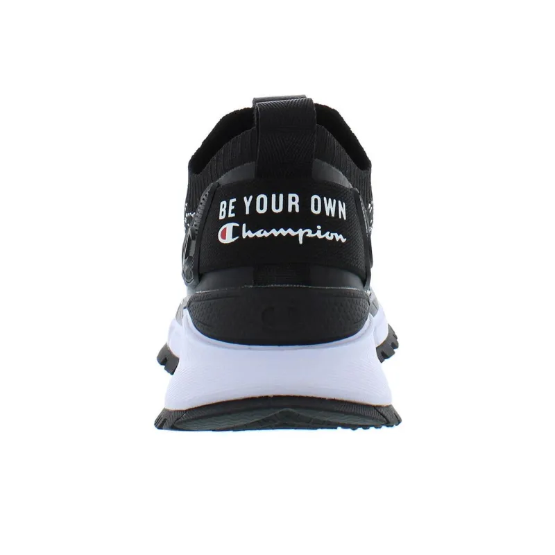 Champion Reflex Mingleknit Slip-Resistant Low-Top Running Shoes Unisex Black White-4