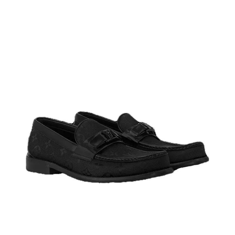 LOUIS VUITTON Moccasino Major Shoes 'Black Monogram'-3