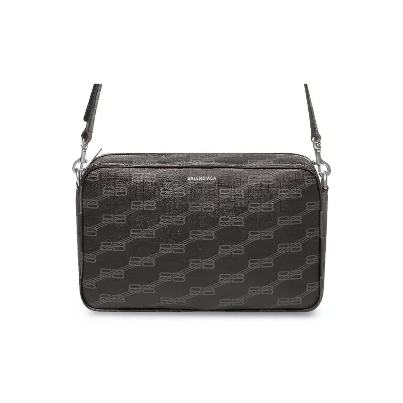 Balenciaga Polyester Cotton Blend Camera Bag, Crossbody Bag, Shoulder Bag Men's Black-0