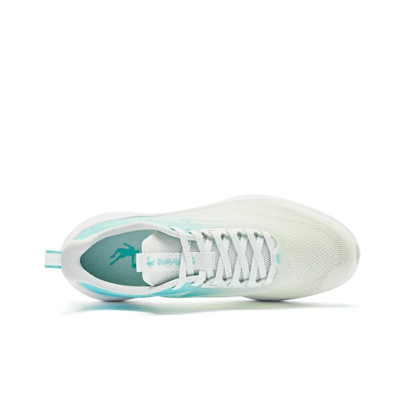 QIAODAN Light Speed 4.0 Running Shoes Men Low Top Light Transparent Green Lake Blue-3