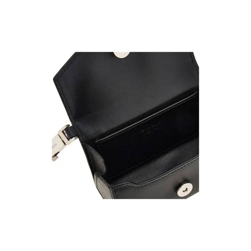 FERRAGAMO Palm Calfskin Clutch Men's Black-4