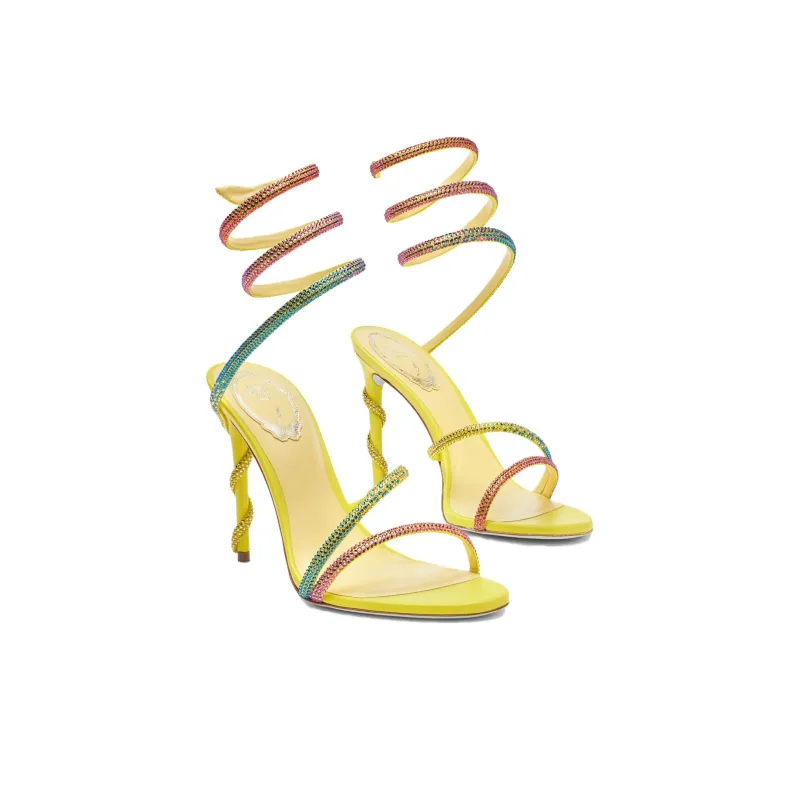 RENE CAOVILLA One Strap Sandals 10.5cm Women's Yellow-2