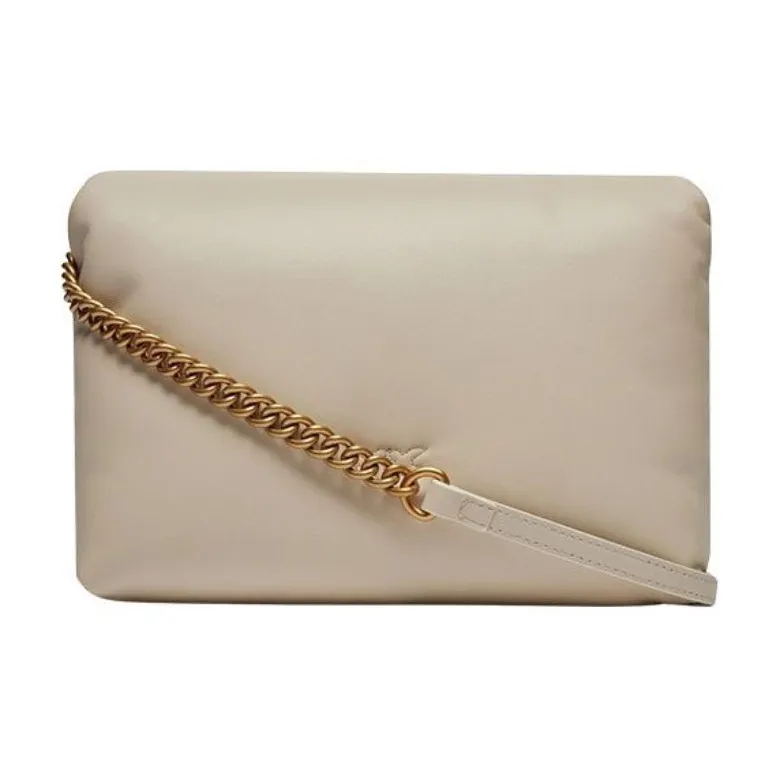 PINKO PuffLove Birds Collection Leather Crossbody Bag Shoulder Bag Women's White-2