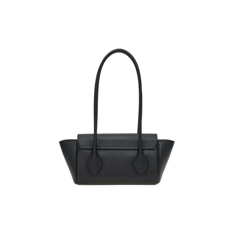 FERRAGAMO Stamped Calfskin Bowling Bag Handbag Shoulder Bag Women's Black-2