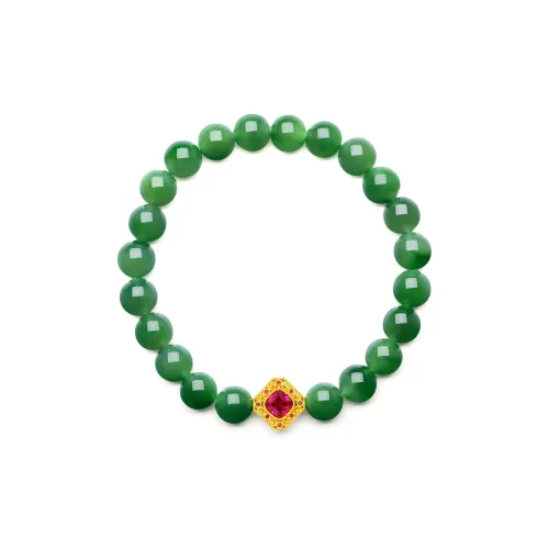 Cuiya Golden Building Hetian Jade Jade Bracelets Women's Jasper
