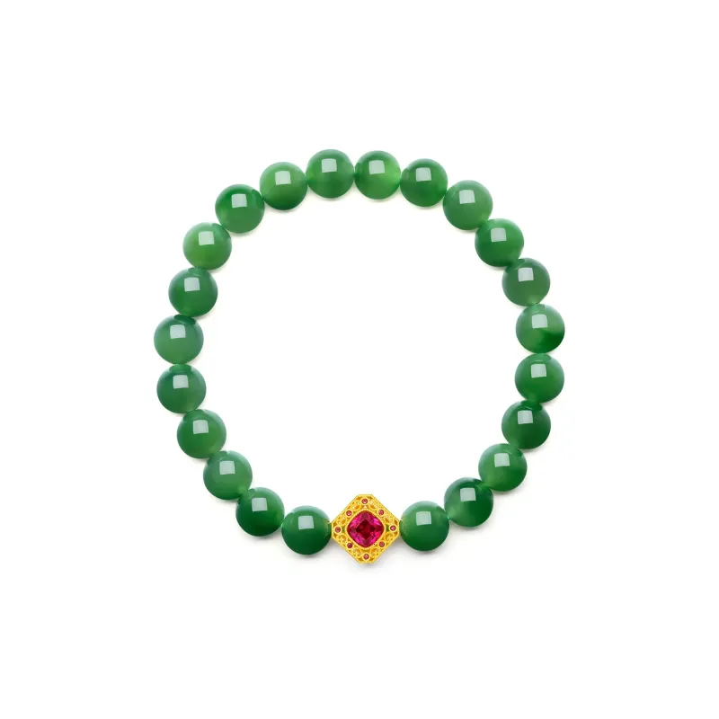 Cuiya Golden Building Hetian Jade Jade Bracelets Women's Jasper-0