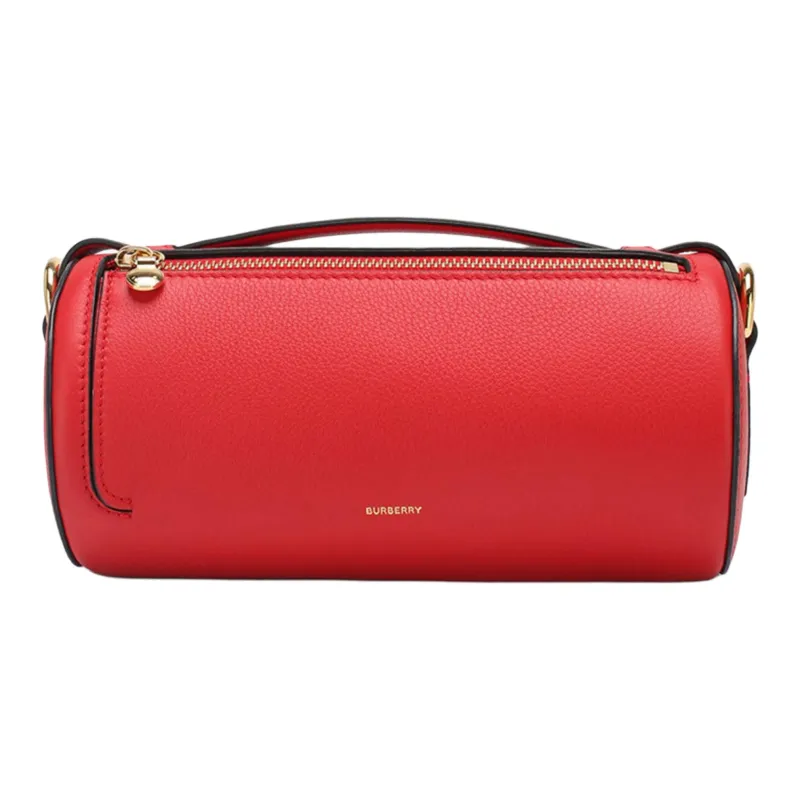 Burberry Leather Bucket Bag Portable Crossbody Bag Shoulder Bag Women's Red-0
