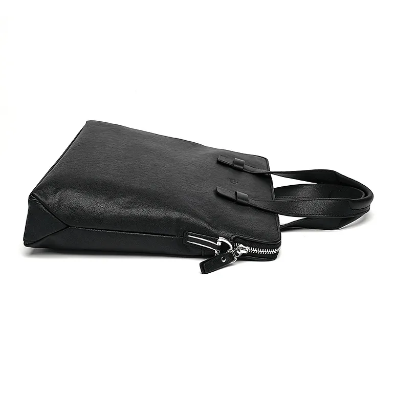 BISON DENIM Top Grain Cow Leather Handbags Briefcases Regular Men's Black-2