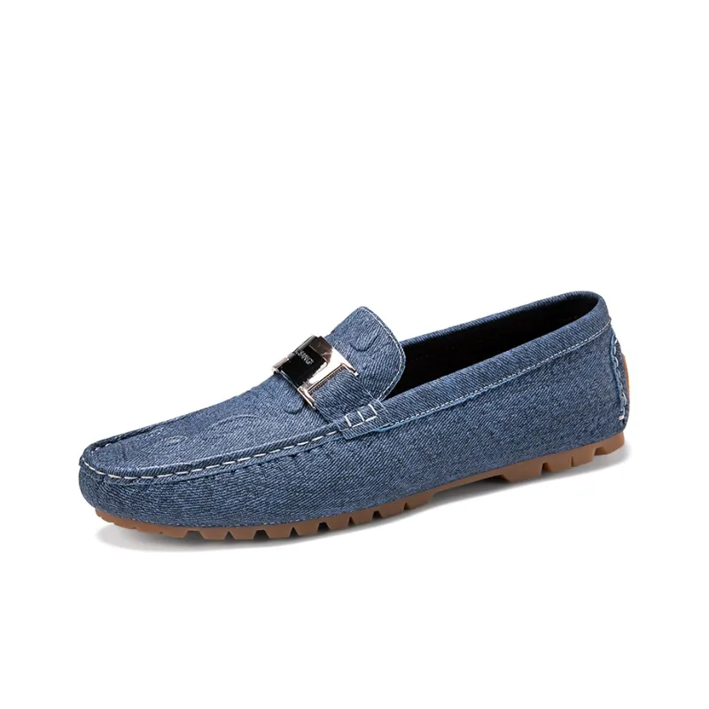 CKVUSAMG Gommino Loafers Men Apple Green/Dark Sky Blue/Beige-11