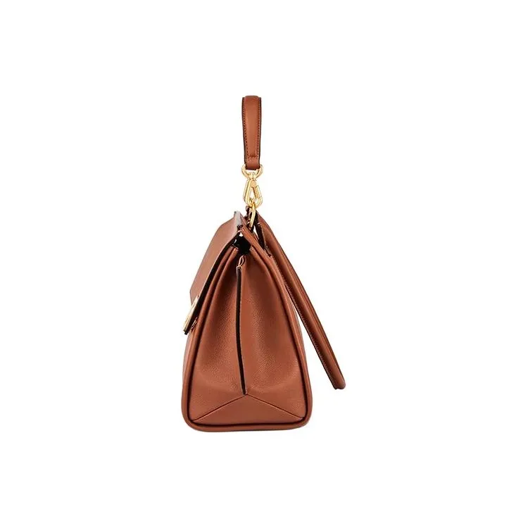 DISSONA Cow Leather Handbag, Shoulder Bag Tubas Women's Brown-2