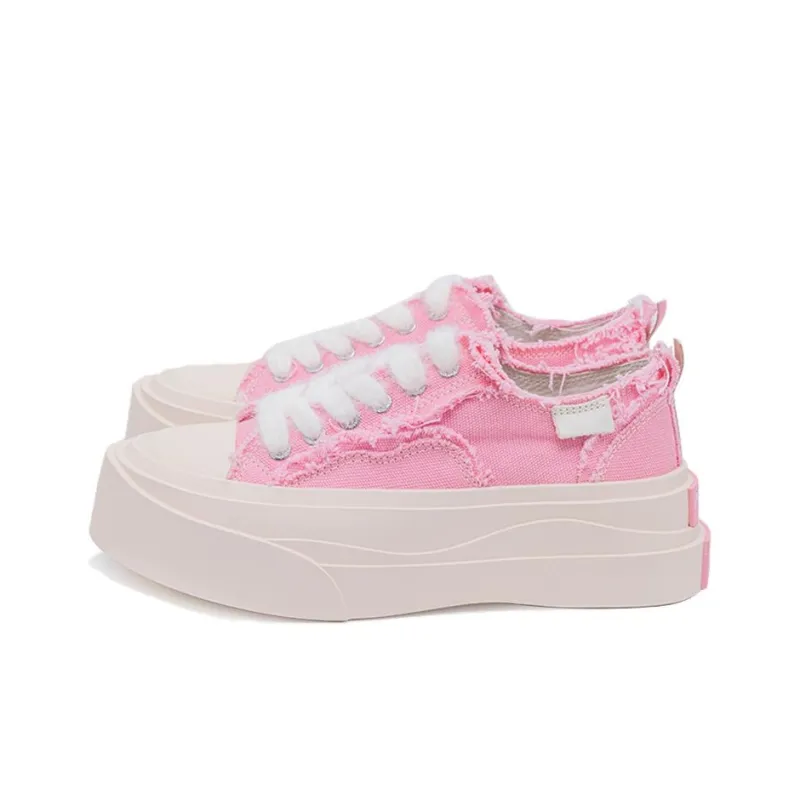 MARCHE STUDIOS Height Increasing Low Top Canvas Shoes Unisex Pink-3