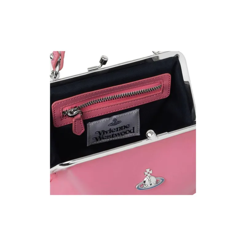 Vivienne Westwood Granny Frame Nappa Leather Handbag Wallet Women's Pink-5