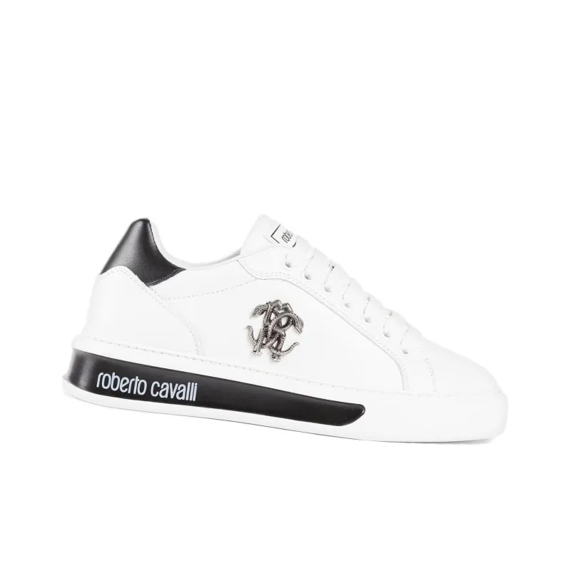 Roberto Cavalli Mirror Snake Leather Sneakers-1