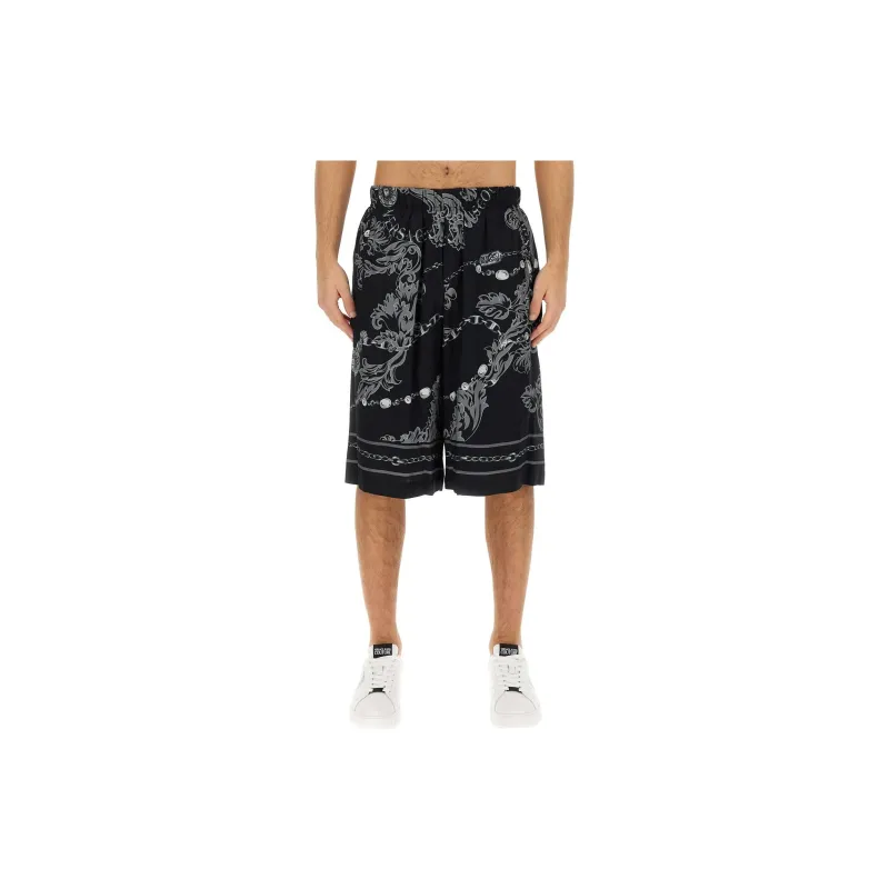 VERSACE JEANS COUTURE Barocco Printed Knee Length Track Shorts-1