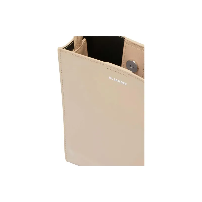 JIL SANDER Calfskin Shoulder Bag Women's Beige-4