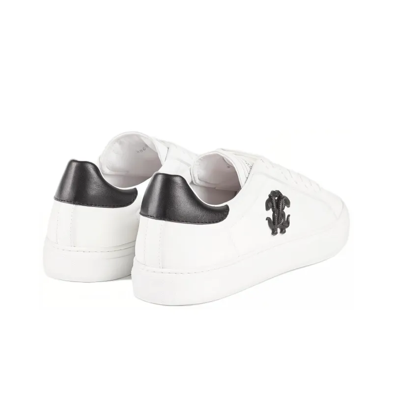Roberto Cavalli Mirror Snake Leather Sneakers-4