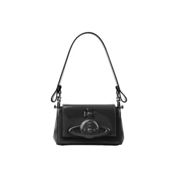 Vivienne Westwood HAZEL Calfskin Portable Crossbody Bag, Shoulder Bag Women's Black