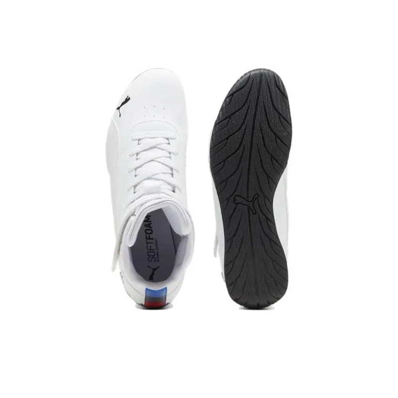 PUMA BMW M Motorsport Neo Cat Durable Breathable High-Top Training Shoes Men's White-3