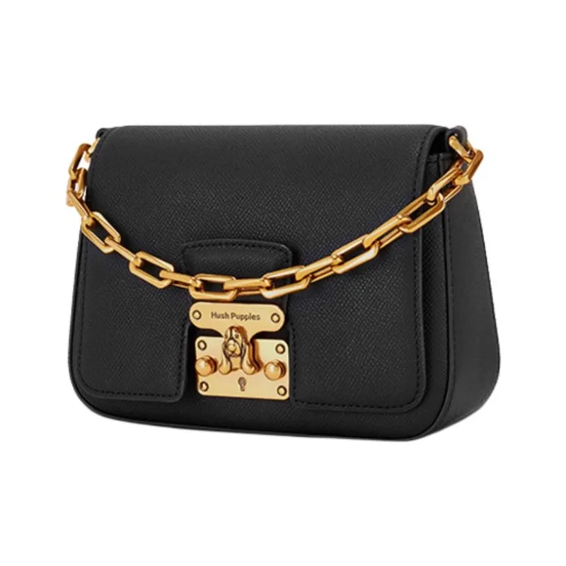 Hush Puppies Synthetic Leather Crossbody One Shoulder Handbag Medium Size Women's Black-2