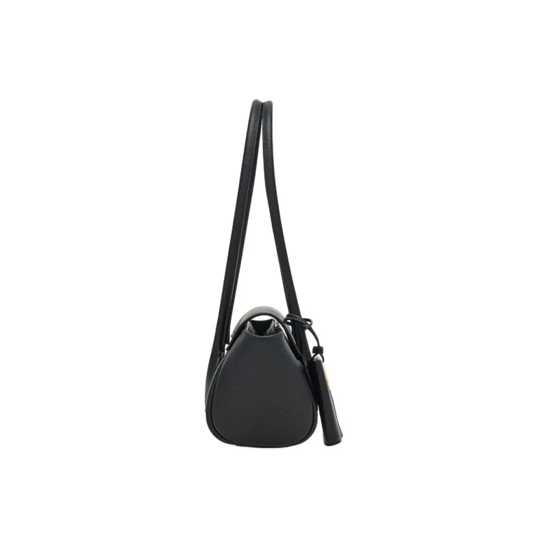 FERRAGAMO Stamped Calfskin Bowling Bag Handbag Shoulder Bag Women's Black-1