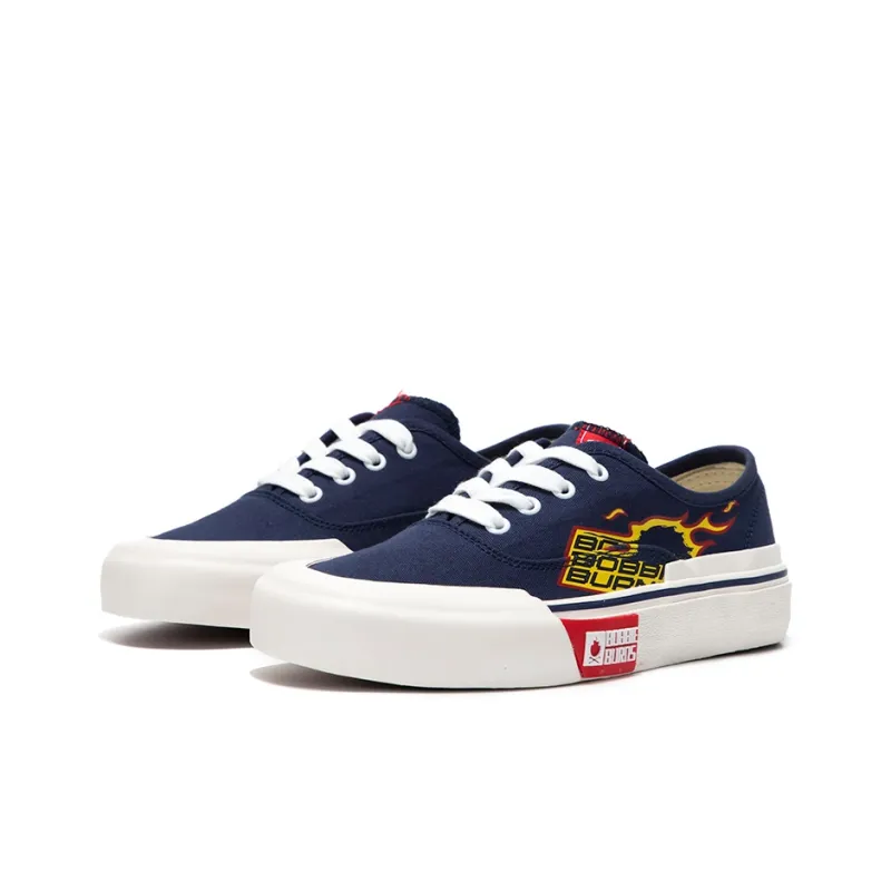 BOBBIE BURNS Low Top Canvas Shoes Unisex Blue-2