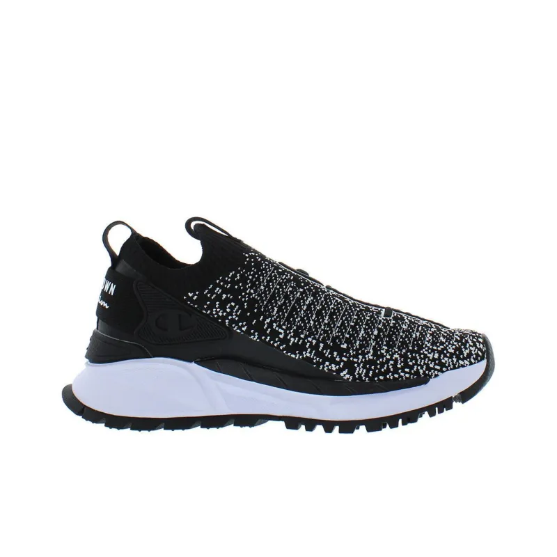 Champion Reflex Mingleknit Slip-Resistant Low-Top Running Shoes Unisex Black White-1