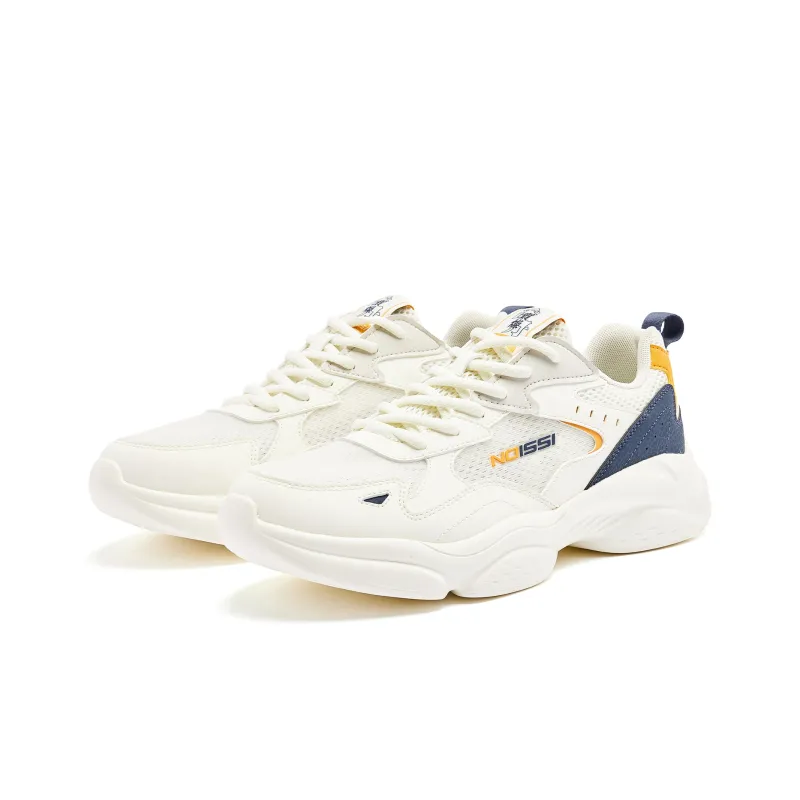 QIAODAN Cushioned Slip-Resistant Breathable Lightweight Low-Top Casual Shoes Men's White Blue-2