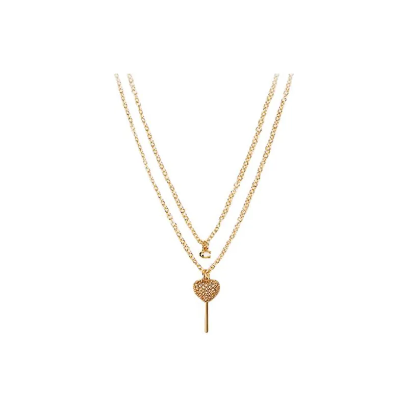 COACH Copper Necklaces Women's Gold-0