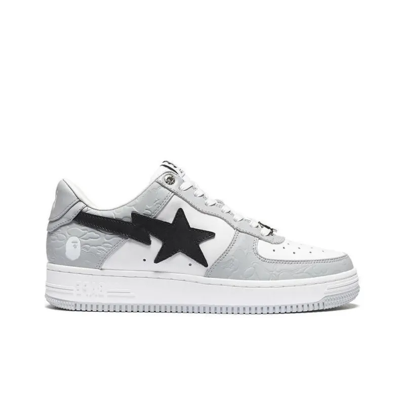 A BATHING APE STA Stylish Skateboarding Shoes Women's White Black-1