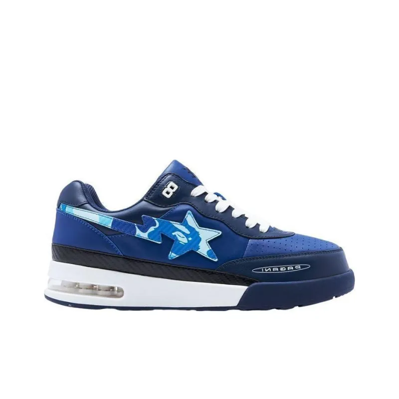 A BATHING APE X Pagani Road Sta Leather Low 'Blue'-1