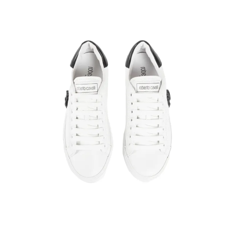Roberto Cavalli Mirror Snake Leather Sneakers-3