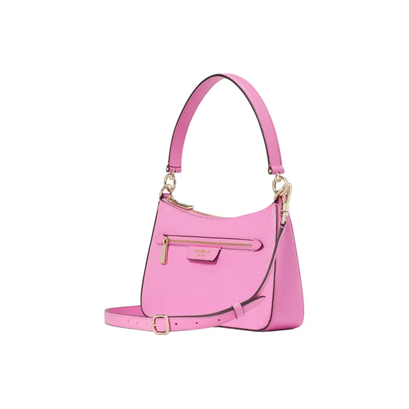 Kate Spade Hudson Litchi Grain Leather Handbag Shoulder Bag Crossbody Bag Women's Purple Coneflower-1