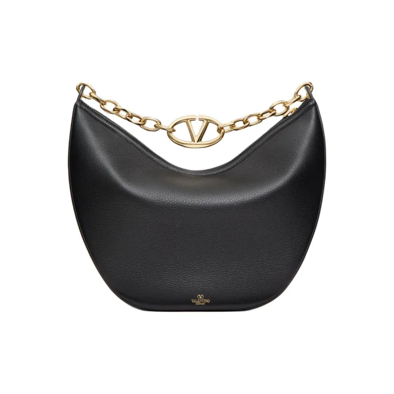 Valentino Vlogo Moon Grained Calfskin Crossbody Bag Shoulder Bag Women's Black-0