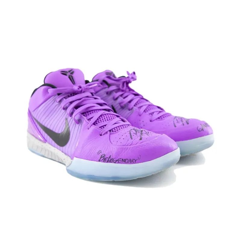 Nike Zoom Kobe 4 PE Cushioning, Slip Resistant, Abrasion Resistant, Rebound Low Top Basketball Shoes Men's Purple-2
