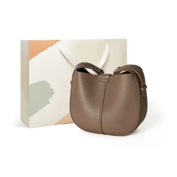 15 MINS Cow Leather Shoulder Bag Women's Mocha