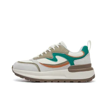 YEARCON Casual Shoes Women's Low Top White Gray/Dark Lake Green, Light Lotus Gray/Olive Brown