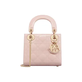 DIOR Lady Dior Patent Leather, Cow Leather Lady Dior Bag, Shoulder Bag, Crossbody Bag, Handbag Mini Women's Rouge Pink