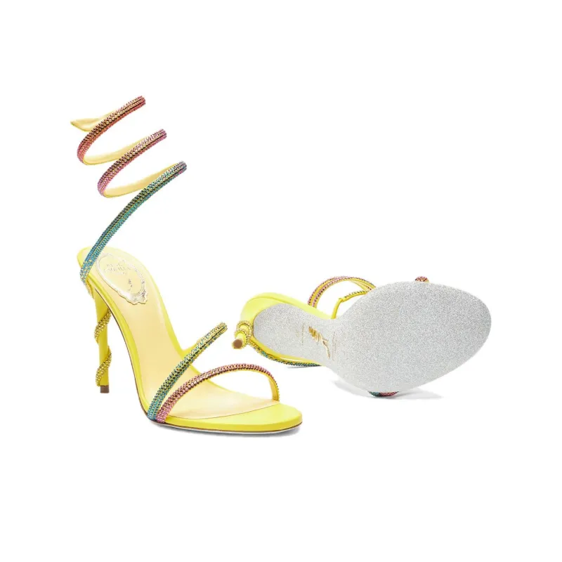 RENE CAOVILLA One Strap Sandals 10.5cm Women's Yellow-4