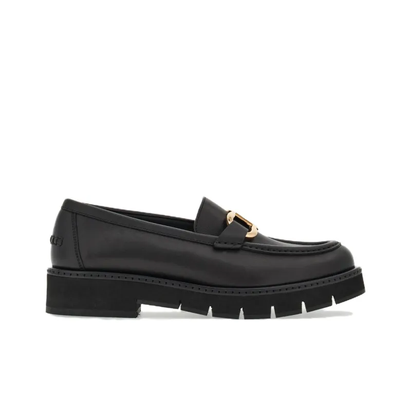FERRAGAMO Gancini-plaque Leather Loafers-1