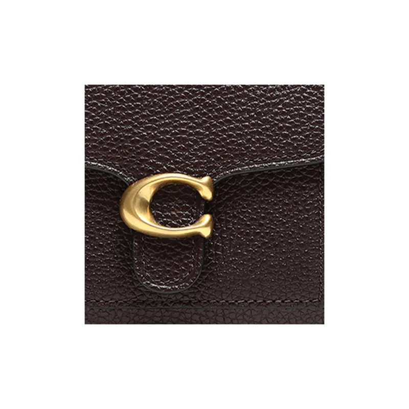 COACH Tabby Leather Clutch Envelope Bag, Coin Purse, Wallet Women's Brown Red-5