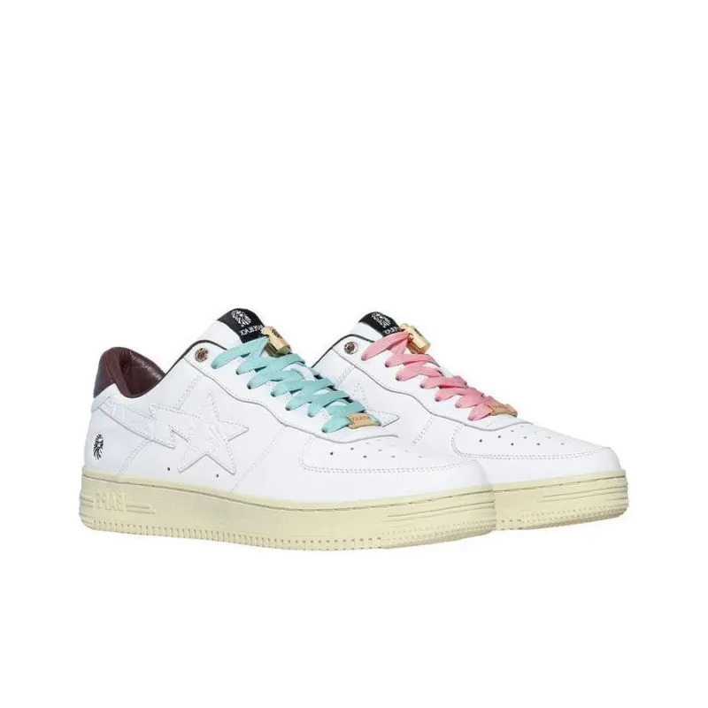 BAPE BLACK x A BATHING APE STA Stylish Skateboarding Shoes Men's White-3